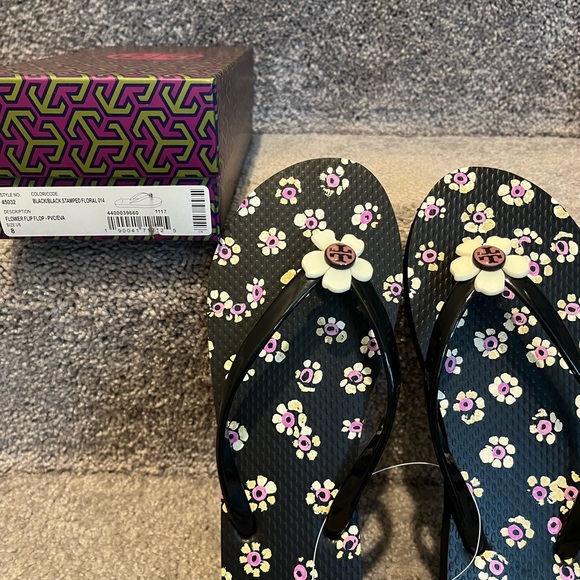 Tory Burch Floral Flip Flops - Picture 4 of 4